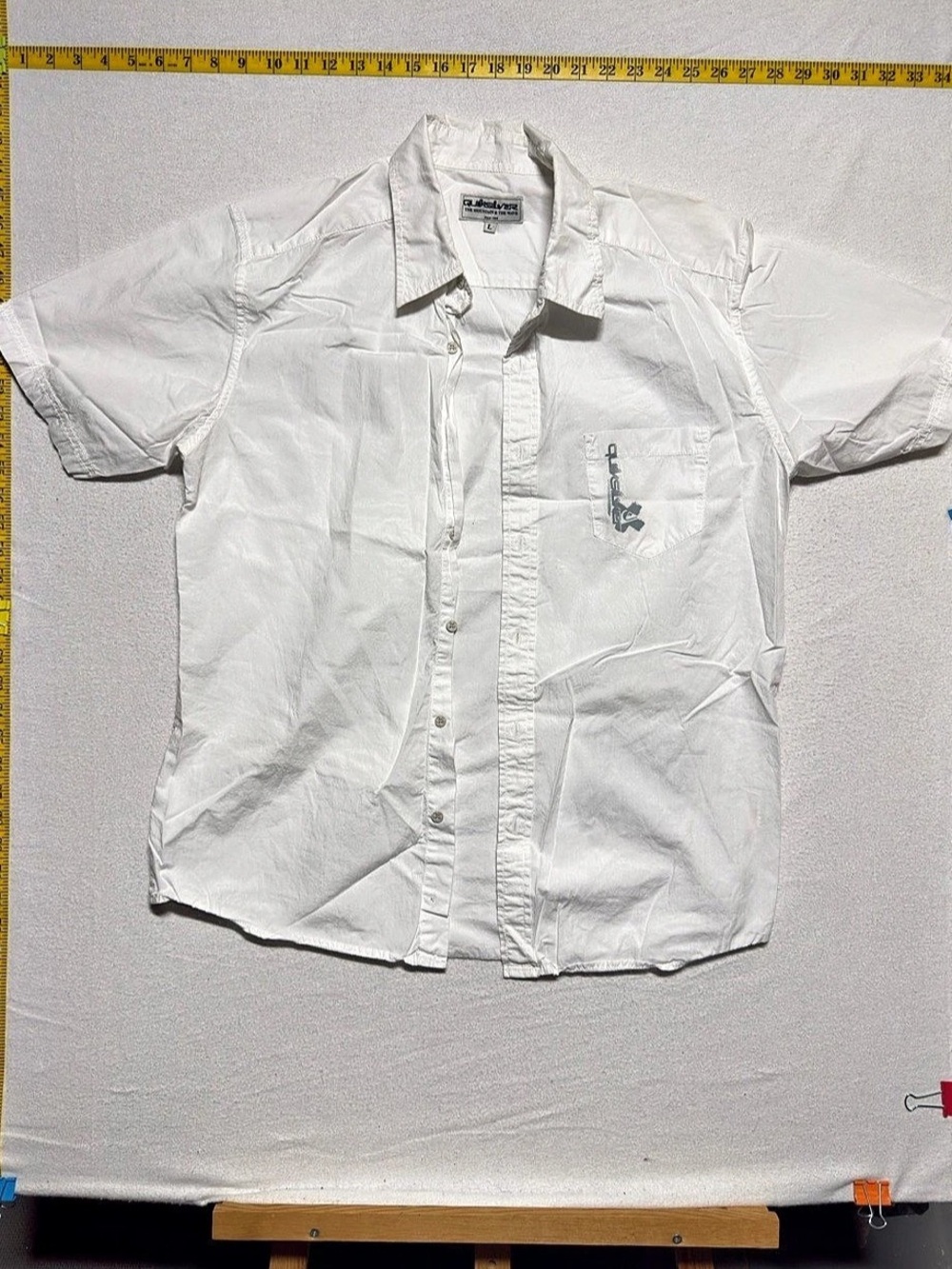 Vintage Quiksilver Casual Button Down Shirt in White Size Large